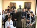 Jan. 2019. With Dr. Isao Morishima, grandson of Professor Kurata Morishima in the statue
